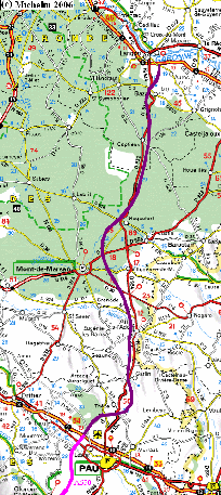 Carte michelin officielle a65, voir la carte