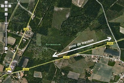 Vue satelite du caloy, emplacement de l'échangeur